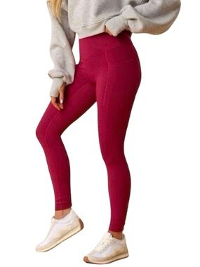 Blogilates Crisscross Leggings - Size Large - Burgundy